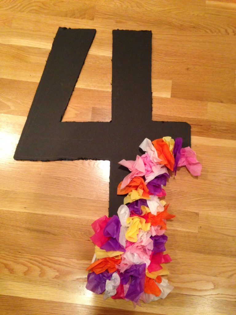 Creating A Diy Tissue Paper Birthday Number A Little Kooky 