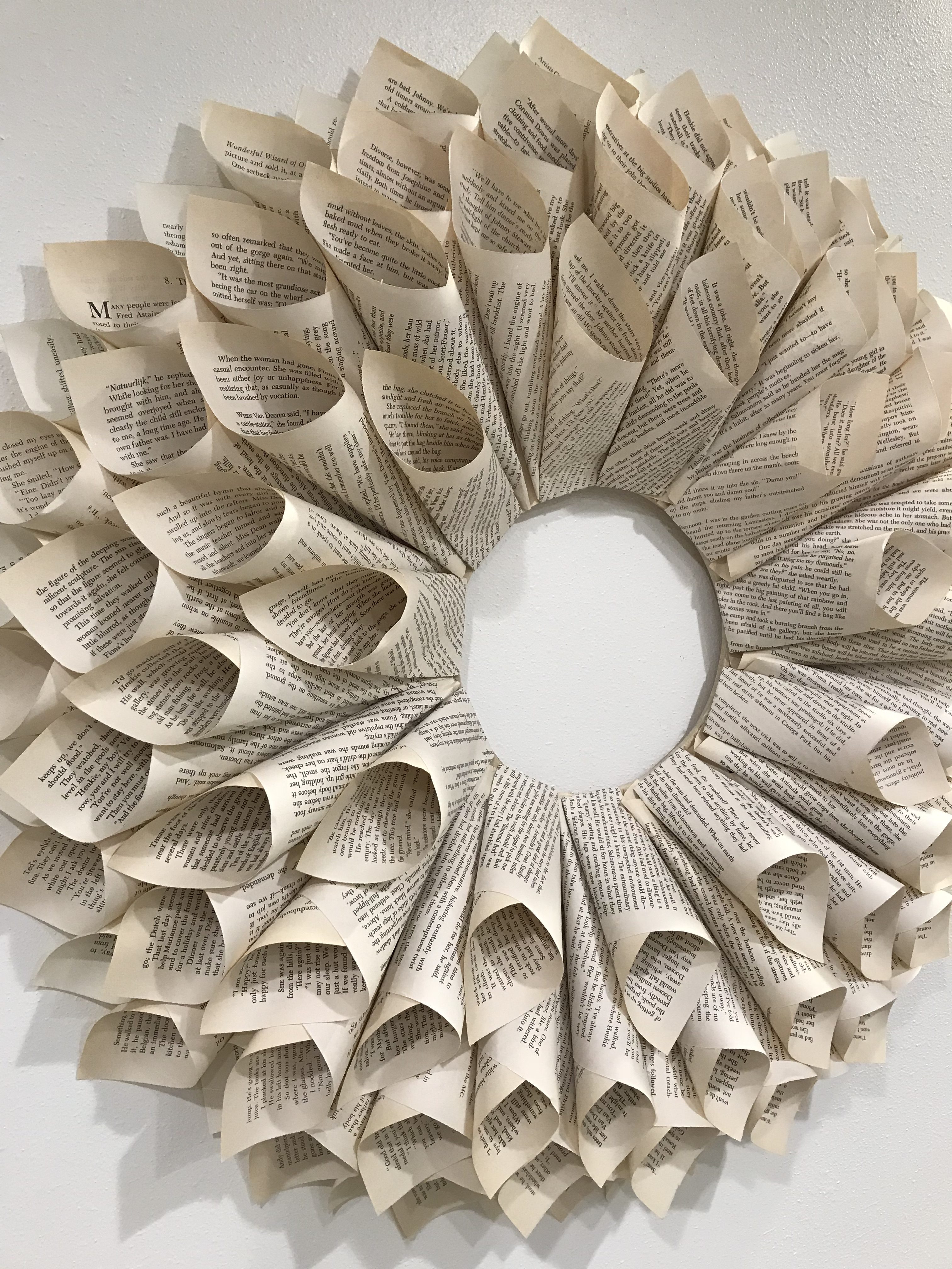 Stunning Old Book Page Paper Flower Wall Art - DIY & Crafts