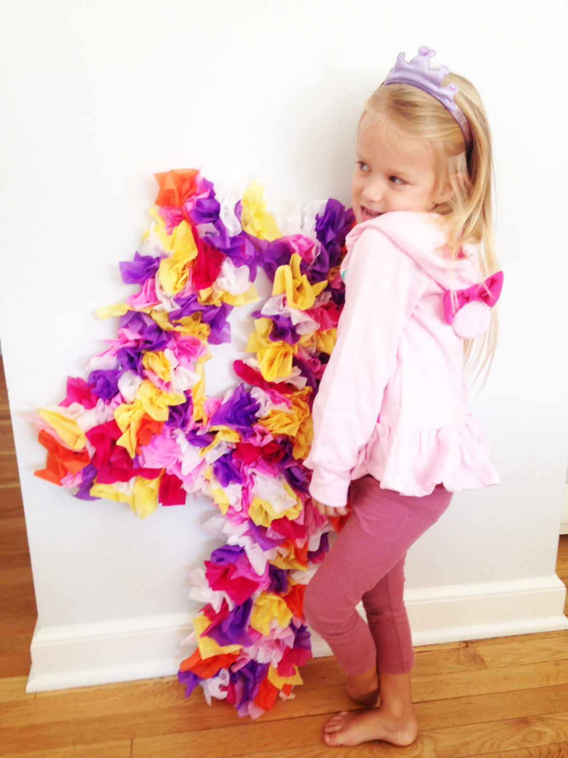 Creating a DIY tissue paper birthday number - a little kooky