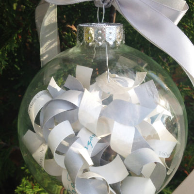How to turn a wedding invitation into an ornament